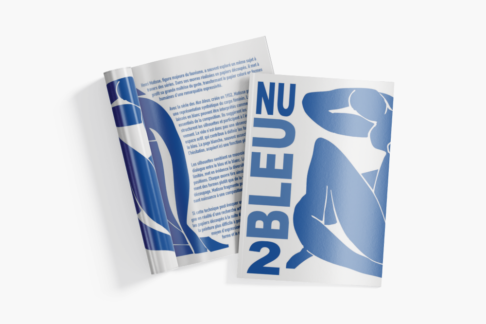 Magazine Nu bleu 2, maquette de couverture et pages intérieures